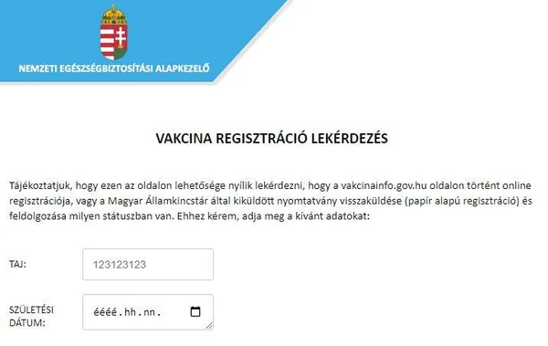 Itt ellenőrizheti, hogy nyilvántartják-e Önt oltandóként