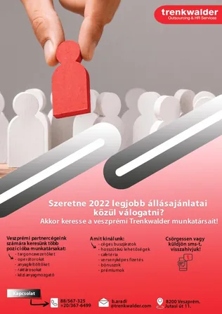 Veszprémi cégek keresnek több pozícióba munkatársakat borítóképe