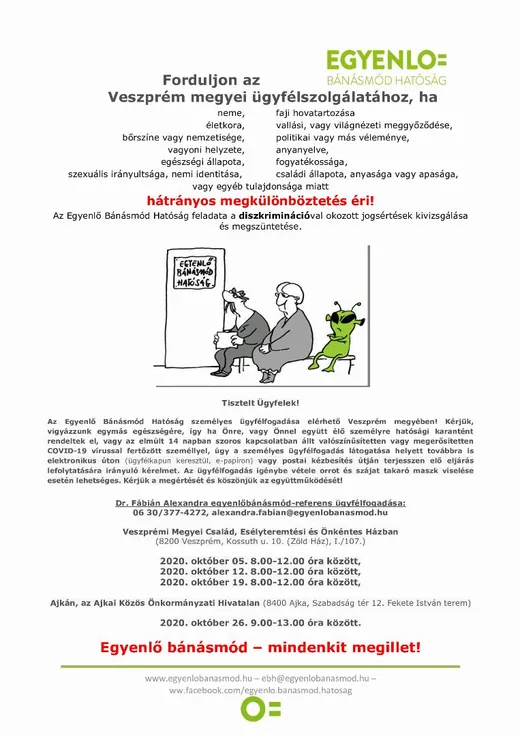 'Egyenlő bánásmód ügyfélfogadás' cikk borítóképe