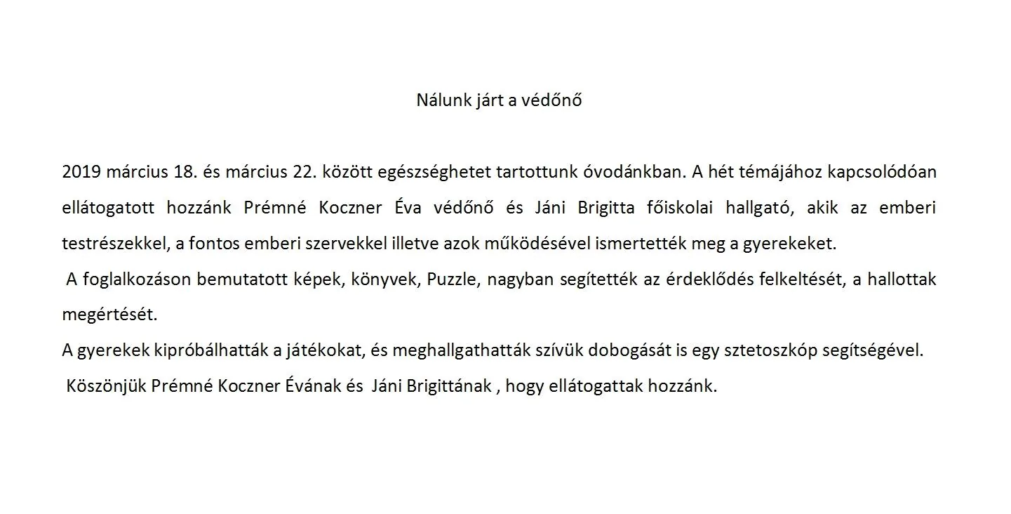 2019 Nálunk járt a védőnő