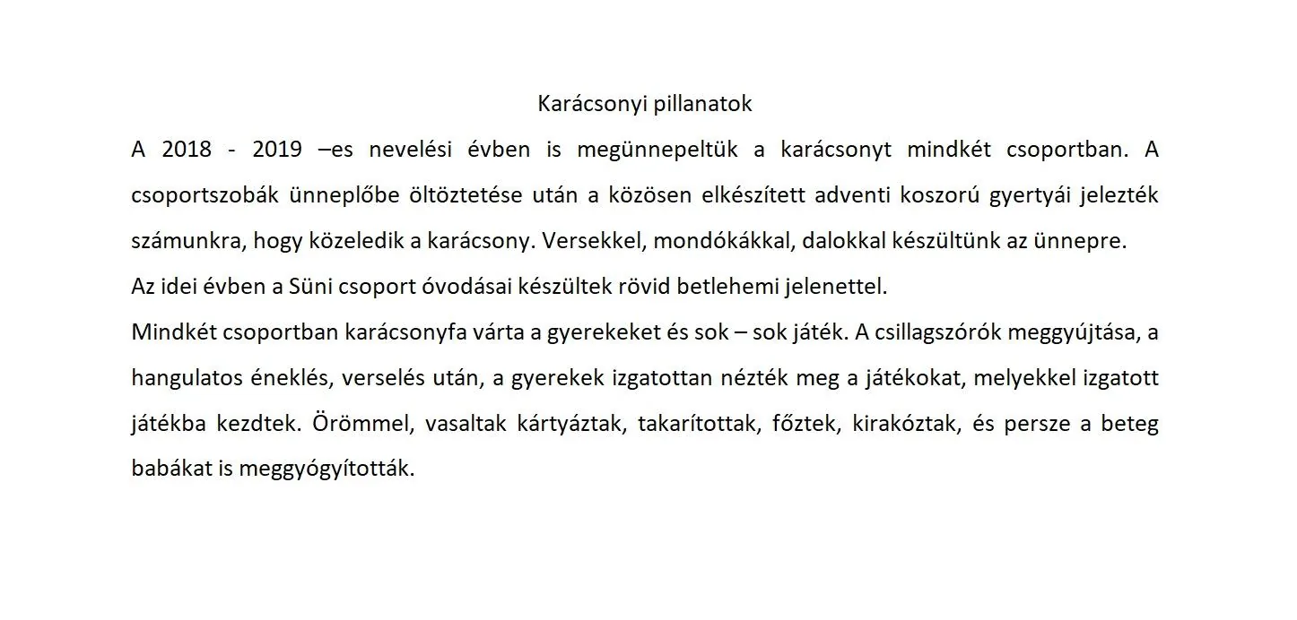 2018 Karácsonyi pillanatok