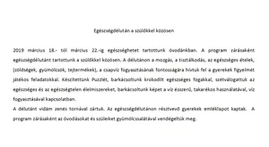 2019 Egészségdélután a szülőkkel közösen