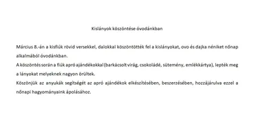 2019 Kislányok köszöntése óvodánkban