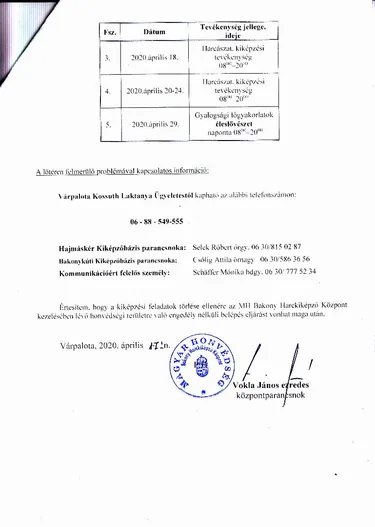  2020. április hónapban törlésre kerülő gyakorlatokat