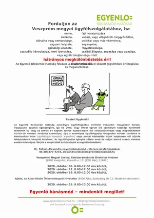 Egyenlő bánásmód ügyfélfogadás borítóképe