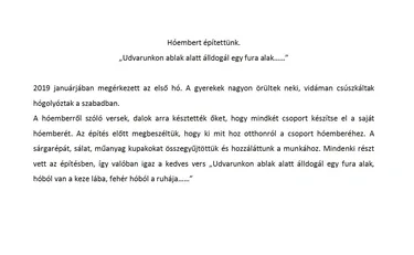 2019 Hóembert építettünk